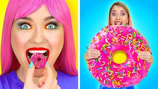 GIANT vs SMALLEST FOOD CHALLENGE  Epic Food Challenge Eating Big vs Small Plate by 123 GO FOOD [upl. by Llehcim]