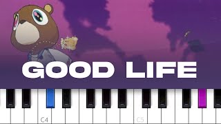 Kanye West  Good Life ft TPain piano tutorial [upl. by Palecek]