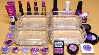 PURPLE Collection  Mixing Lip sectionglitter Section and Nail section Shadow Section into Slime [upl. by Neelrac413]