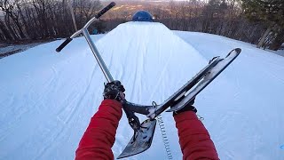 EPIC SNOW SCOOTER TRICKS ON MOUNTAIN [upl. by Rehtaeh]