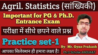 Agricultural Statistics  Objective Questions  for PG amp PhD entrance exam [upl. by Rosene322]