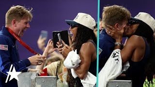 Hunter Woodhall amp Wife Tara DavisWoodhall HUG Over His Gold Medal Win At Paralympics [upl. by Lisabet]