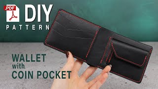 DIY pattern Bifold wallet with coin pocket  tutorial  asmr 6 [upl. by Surat484]