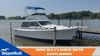 1985 Bayliner 3270 EXPLORER Boat Tour SkipperBuds [upl. by Ariela62]