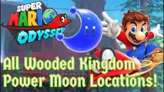 All Wooded Kingdom Power Moon Locations  Super Mario Odyssey Tutorial [upl. by Claudetta151]