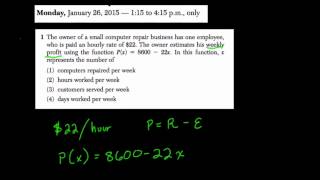 Algebra 1 Regents January 2015 01 [upl. by Kevan]