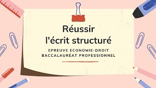 Epreuve économiedroit  réussir lécrit structuré [upl. by Gnilrac]