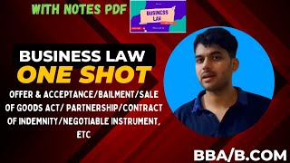 Business Law Complete Lectures in One video  BBA BCom  One Shot Video [upl. by Palmore]