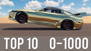 Forza Horizon 3  TOP 10 FASTEST 01000 CARS CRAZY ACCELERATIONS [upl. by Symon]