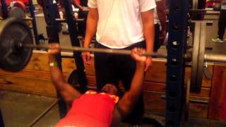 NFL Training Darryl Brister 225lb Bench press 20 reps [upl. by Leva600]