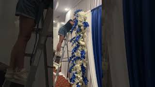 Wedding Reception Backdrop Floral Arrangement weddingbackdrop shortvideo [upl. by Sinaj]