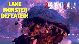 Resident Evil 4 Remake Lake Monster Boss Fight  PS5 Gameplay Walkthrough [upl. by Lobiv]