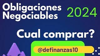 Obligaciones Negociables 2024  Cual comprar Renta en dólares [upl. by Callum959]