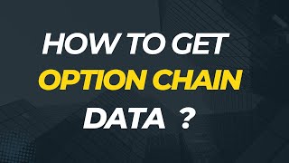 How to get Option Chain data in excel [upl. by Cruce]