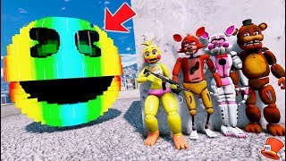 ANIMATRONICS vs GIANT EVIL RAINBOW PACMAN GTA 5 Mods FNAF RedHatter [upl. by Rehpotsihrc]