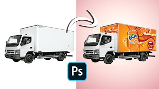 How to make a realistic Fanta truck mockup in Adobe Photoshop  Photoshop CC Tutorial  EASY [upl. by Nuaj]