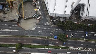 Desmoronamento em obras do metro de São Paulo [upl. by Lorelie767]