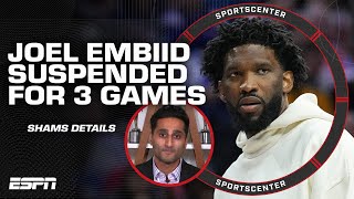 Joel Embiid suspended for 3 games after shoving media member  SportsCenter [upl. by Wernher979]