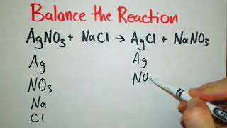 How to Balance a Double Replacement Reaction Silver Nitrate  Sodium Chloride Example [upl. by Jaylene185]