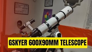 Gskyer 600x90mm AZ Astronomical Refractor Telescope TEST [upl. by Diskson]