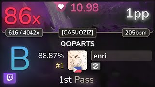 🔴 110⭐ enri  Camellia  OOPARTS CASUOZIZ 8887 1  1pp 86❌  osu [upl. by Mack573]