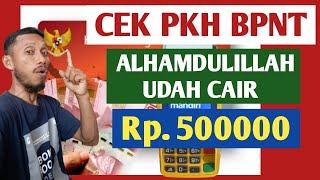 Cek ATM merah putih pencairan PKH dan BPNT ternyata cairnya 500000 [upl. by Lovato]