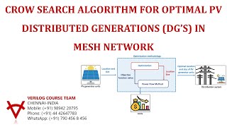 CROW SEARCH ALGORITHM FOR OPTIMAL PV DISTRIBUTED GENERATIONS DG’S IN MESH NETWORK [upl. by Eenot]