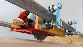 Making A Circular Saw Sliding Guide  Homemade Sliding Saw Very Easy [upl. by Pisarik]