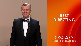 Christopher Nolan  Best Directing  Oppenheimer  Oscars 2024 Press Room Speech [upl. by Lucic]