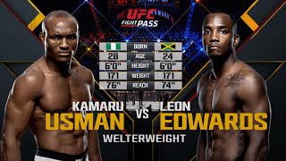 Kamaru Usman vs Leon Edwards 1  Full Fight Highlights [upl. by Skier]