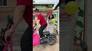 Hilarious Prank on Aunty She Got Scared by a Balloon Pop 😂😅 shorts [upl. by Gazzo695]