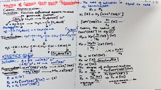 Synthetic polymers  Kinetics of Cationic chain growth polymerisation [upl. by Adnirim88]