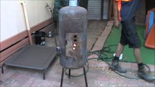 Converted LPG tank wood heater [upl. by Suter]