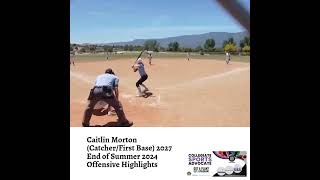 Caitlin Morton CatcherFirst Base 2027 End of Summer 2024 Offensive Highlights [upl. by Teage]