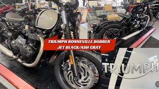 TRIUMPH BONNEVILLE BOBBER JET BLACK  ASH GRAY [upl. by Cotter]