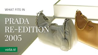 What Fits in Prada ReEdition 2005 Bags  Comparison [upl. by Ettenyar]