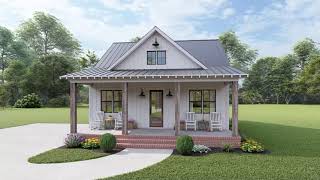 COTTAGE HOUSE PLAN 04100279 WITH INTERIOR [upl. by Knowland295]