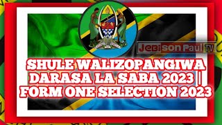 Shule walizopangiwa darasa la saba 2023  Form one selections 2023 [upl. by Pia]