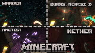 WARDEN  AMETİST  TAPINAK  NETHER HEPSİ BİR ARADA  Minecraft Survival Minecraft Bölüm 5 [upl. by Eelime272]