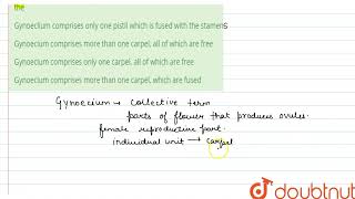 The expression \gynoecium is polycarpellary apocarpous\ implies that the  12  NTA NEET SET [upl. by Cassandre]