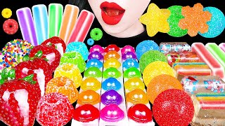 ASMR RAINBOW DESSERTS NIKLNIP WAX STICK POP IT PUSH POP 무지개 디저트 얼린 닉클립 팝잇 푸쉬팝 TANGHULU MUKBANG먹방 [upl. by Ellekram]