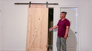 How to Make amp Install a Barn Door  EASY [upl. by Beshore]