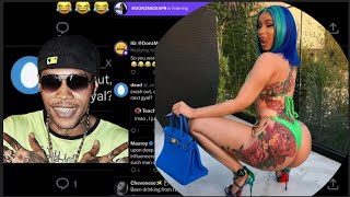 Cardi B  stand up for Vybz Kartel against American who was talking bad about him [upl. by Kiernan]