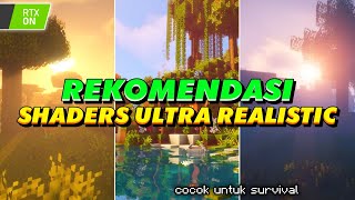 MANTAPZ  TOP 3 SHADERS MCPE 120 REALISTIC TERBAIK RINGAN  NewB Shaders rtx shaders minecraft [upl. by Nafets]