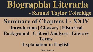 Biographia Literaria by Samuel Taylor Coleridge Summary of Chapters 124 BackgroundOverview [upl. by Aratahs]