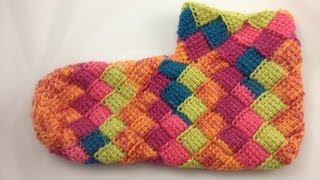 Tunesisch Häkeln  Socken mit Entrelac  Veronika Hug [upl. by Eittah]