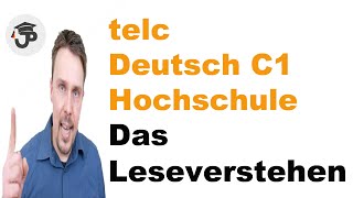 telc Deutsch C1 Hochschule Das Leseverstehen und Sprachbausteine [upl. by Elisabeth]