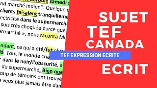 TEF Expression Ecrite  correction dun sujet 1  Section A [upl. by Uzzi495]