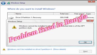 windows cannot be installed to this diskthe selected disk is of the gpt partition styleRayhanLP [upl. by Layne447]