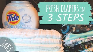 EASY Cloth Diaper Cleaning Routine  NO SMELLY DIAPERS  JAKS Journey CC [upl. by Eikcaj906]